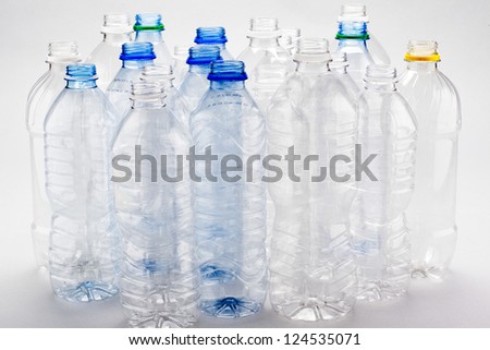 A group of empty water bottles