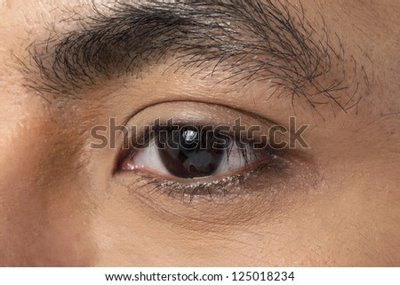 Close up image of human male eye