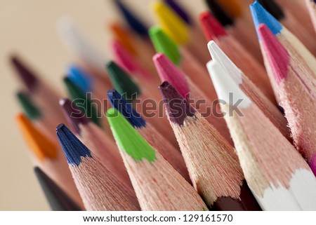 Color pencil variation in a macro image