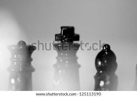 Chess on the table-Game-black and White Chess