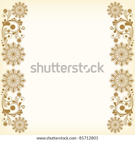 Vector Vintage Floral Background With Decorative Flowers For Design