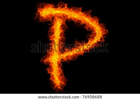 stock photo Fire letter p