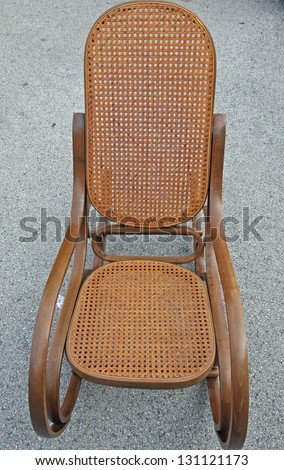 wooden rocking chair vintage for sale at flea market