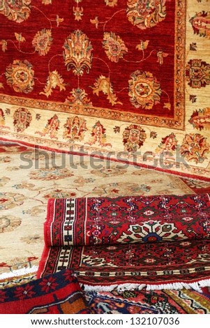 textures and background of handmade carpets and rugs