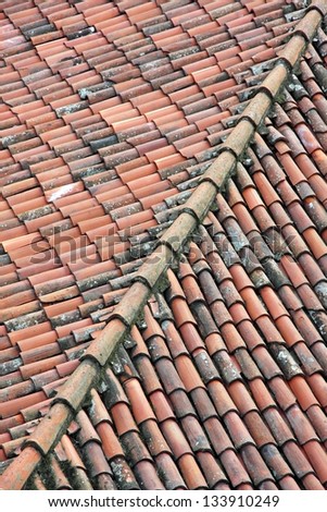 red tile rooftops and houses in an old Italian town