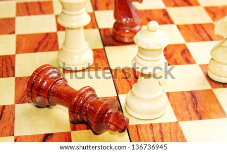 checkmate with the King threw and the White Queen who wins in Board