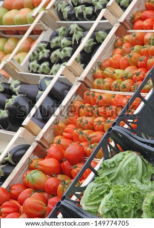 boxes full of fresh fruits and vegetables and seasonal fruit and vegetable market at retail and wholesale 4