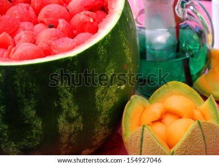 Watermelon party to celebrate summer with fresh mint and melon drink watermelon sliced 1