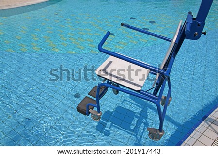 wheelchair for the disabled for use in swimming pool