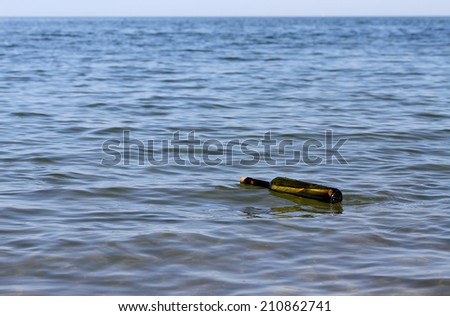 secret message in bottle in the sea