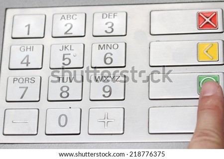 index that confirms the secret code in the keyboard of an ATM to withdraw cash