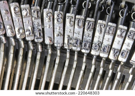many letters of the mechanical typewriter from the last century
