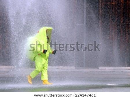 yellow suit protective radiation defense against biological warfare