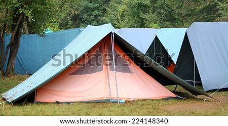 big green tents in occasional camping