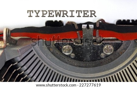 typewriter written with black ink with the typewriter