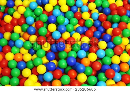 plastic balls in the game pool for children