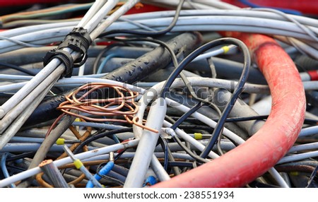 Electric copper cable and electric cables in a landfill for recycling