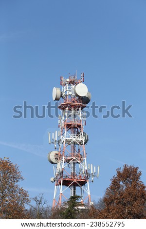antennas and radar towers for television broadcasts and the signals of mobile phones