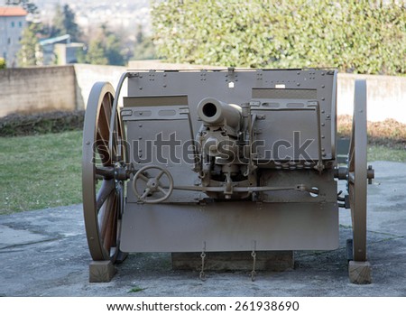 old gun of World War I in open-air museum