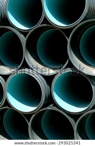 large sturdy plastic pipes to lay the cables of optical fiber for broadband internet