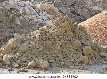 land extracted from the ground during excavation  of excavation in a road construction site