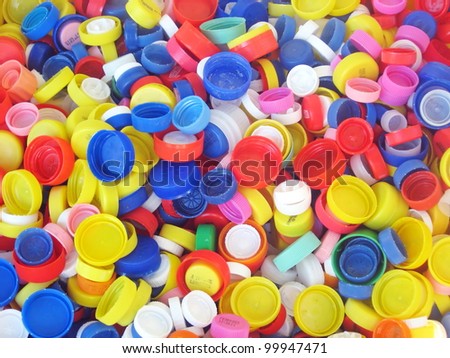 many plastic caps ready to be recycled