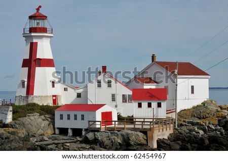 East Quoddy Lighthouse on Campobello Island, New Brunswick, Canada, is jointly owned by the U.S. and Canada