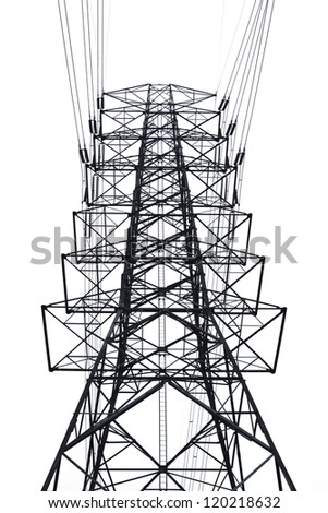 High voltage towers Isolated on white