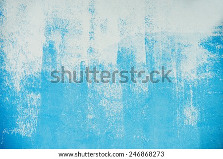 Painted blue on the wall