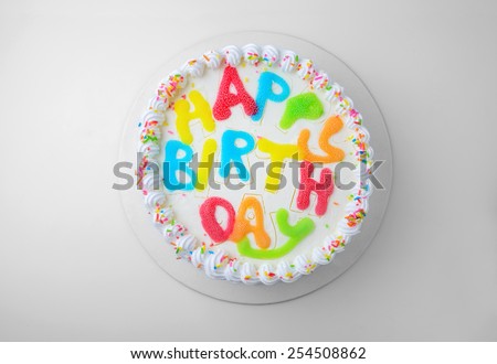 Birthday cake isolated on white