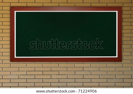 blackboard at bricks wall