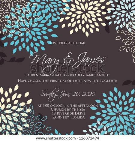 Invitation or wedding card with abstract floral background Invitation or wedding card with abstract floral background