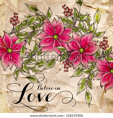 Invitation or wedding card with abstract floral background Invitation or wedding card with abstract floral background