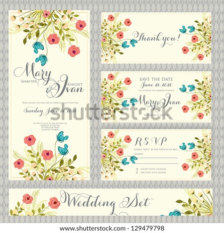 Wedding invitation thank you card save the date cards Wedding set RSVP card Wedding invitation thank you card save the date cards Wedding set RSVP card