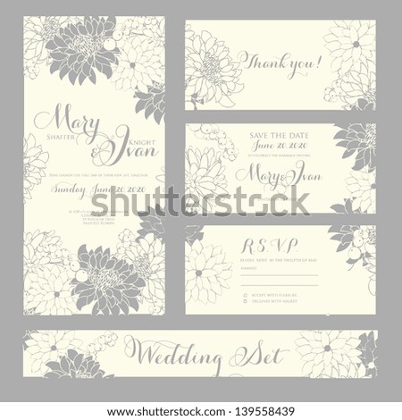 Wedding invitation thank you card save the date cards Wedding set Wedding invitation thank you card save the date cards Wedding set