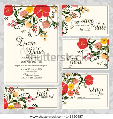 Wedding invitations thank you cards
