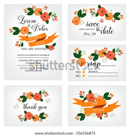 Wedding invitation thank you card save the date cards Wedding set RSVP card Wedding invitation thank you card save the date cards Wedding set RSVP card