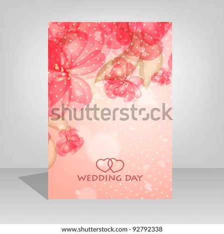 Wedding card or invitation with abstract floral background. Greeting card in grunge or retro style. Elegance Seamless pattern with flowers roses, floral illustration in vintage style