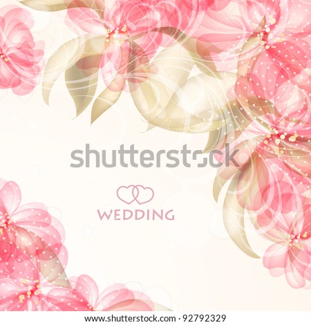 Free Vector Wedding on Wedding Card Or Invitation With Abstract Floral Background  Greeting