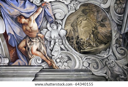 stock photo Fresco painting in Bamberg Germany