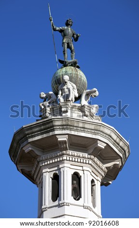Saint George and dragon bell tower in Pordenone