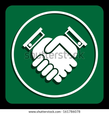 Business handshake icon, vector illustration