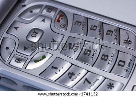 cell phone keypad closeup