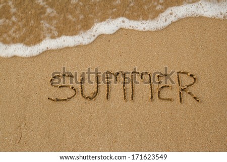 The letters on the sand summer