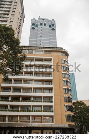 Ho Chi Minh City, Vietnam - 12 October 2014: Centre for Ho Chi Minh City to Union Square and the Continental Hotel.