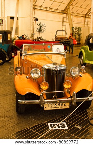 stock photo : BANGKOK - JUNE 25 : MG TD2, Vintage cars on display in