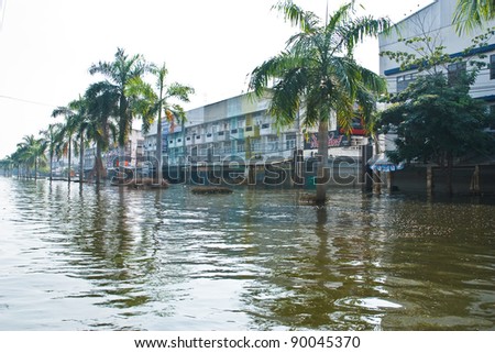 BANGKOK - NOV. 30: Factories damaged at Nava Nakorn Industrial, which is flooded for a period of 1 month on November 30, 2011 at Nava Nakorn Industrial Pathum Thani, in Bangkok.