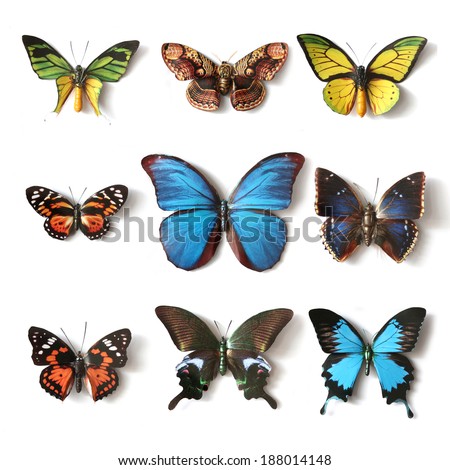 Stuffed insects Butterfly collection set