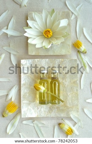 Massage oils with white water lily.