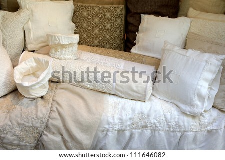 Hand-made Vintage Linen Pillow Cases with Cotton Crochet lace, all natural product